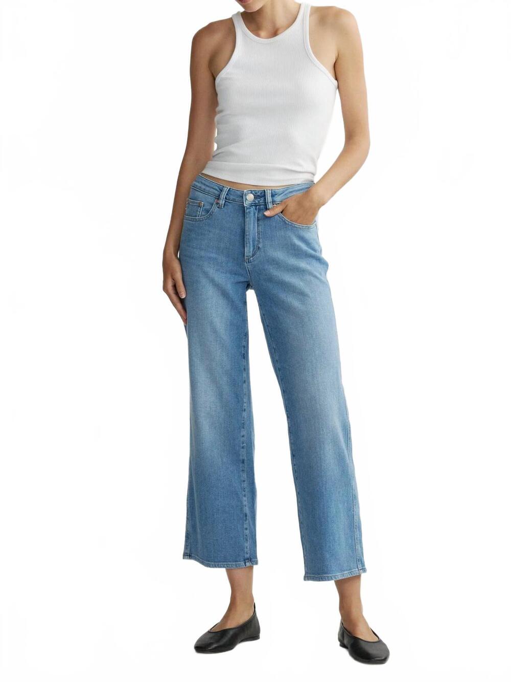 NEW DL1961 - WOMEN'S pippa refined wide leg jeans in riverbank